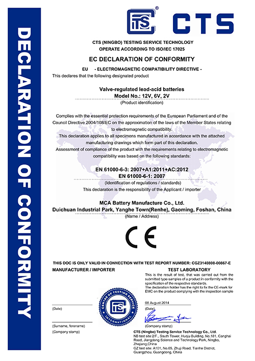 飞瑞电源欧盟CE证书