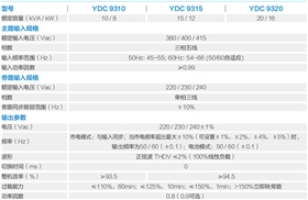 YDC9300系列技术参数